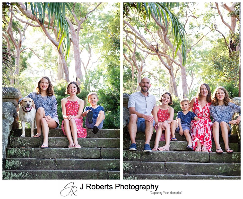 Fun Family portraits with the family dog at Echo Point Park Roseville Chase Sydney